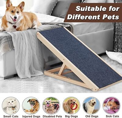 #ad Dog Ramp for Bed Car Ramp Folding Pet Ramp Dog Stairs Cat Ramp Portable Dog Step $62.19