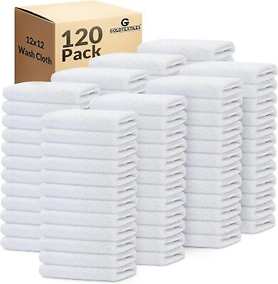 #ad Washcloth Towel 12x12 White Cotton Blend Extra Absorbent Fabric Towels Bulk Pack $11.99