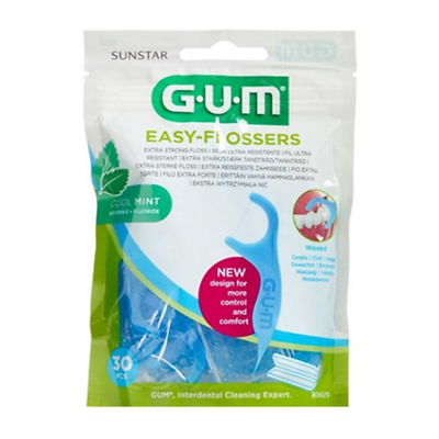 #ad GUM Easy Flossers Dental Floss Removes Plaque Freshes Breath Dental Care 30 pcs $25.95