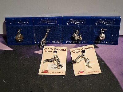 #ad Sterling Silver New Charm Lot Dog Music Note Charms $55.00