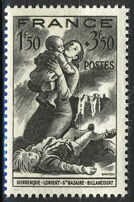 #ad France 1943 1535 Fr For bomb victims VF MNH Mi 597 $0.99