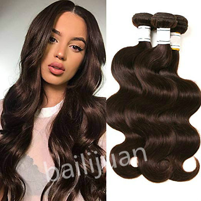 #ad Dark Brown #2 Body Wave Hair 150G 3Bundles Brazilian Human Hair Weave Extensions $73.65