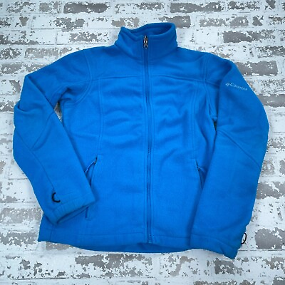 #ad Columbia Jacket Women Medium Blue Fleece Sweater Coat Interchange Layer J10 * $17.91