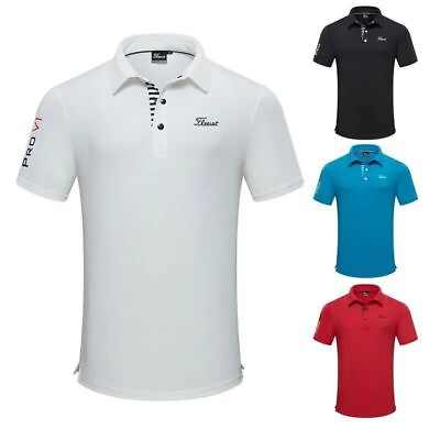 #ad Summer Wear Golf Shirts Quick Drying Breathable Polyester Spandex Short Sleeve $55.18
