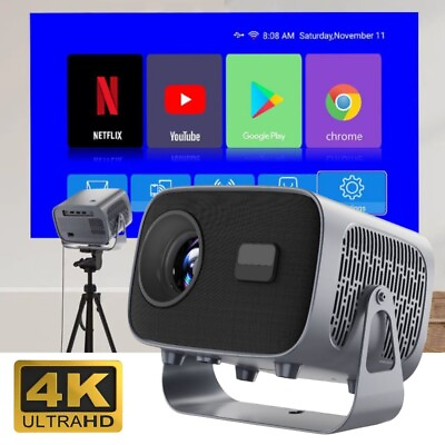 #ad 4K Mini Projector 12000 Lumen LED 1080P WiFi Bluetooth UHD Portable Home Theater $119.99
