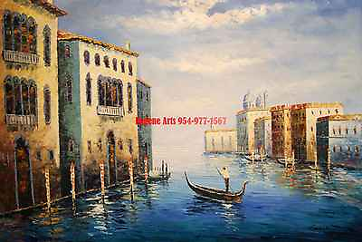 #ad 36x48quot; 92x122cm 100%Hand Painted Oil FlatVenice Gondola Italy $179.98