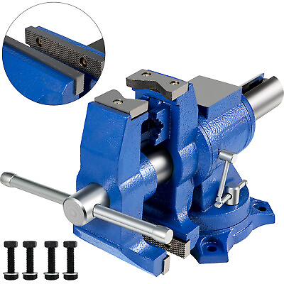 #ad VEVOR Bench Vise 6quot; 30Kn Heavy Duty w 360° Swivel Base Head Two Clamping Jaws $82.99