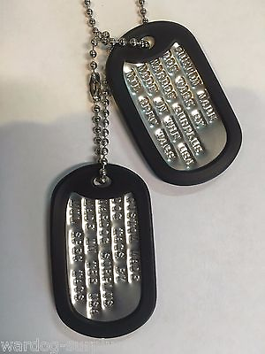 #ad MILITARY CUSTOM ID DOG TAGS WITH CHAIN amp; SILENCERS OFFICIAL GI ARMY USMC SPEC $9.99