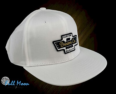 #ad New Brixton Atwood Logo Patch Snapback White Mens Cap Hat $25.95