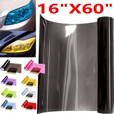 #ad 16quot;X60quot; Premium Glossy Headlight Taillight Fog Light Vinyl Sticker Tint Film $7.90