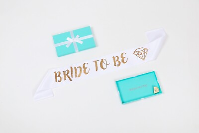 #ad Bride Sash White and Gold Bride To Be sash Bachelorette Party Bridal shower $11.90