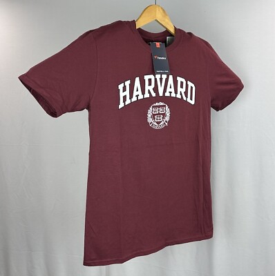 #ad HARVARD UNIVERSITY Shirt Men#x27;s Medium Maroon Crew Short Sleeve Cotton Fanatics $17.88