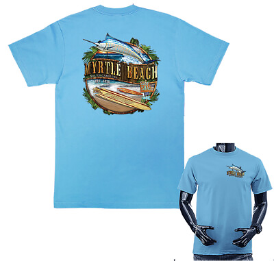 #ad Surf Marlin MYRTLE BEACH Graphic T shirt Tee $19.66