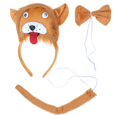 #ad 3 Pcs Kids Animal Ears Headband Party Tie and Tail Cosplay Costume Party Favors $9.02
