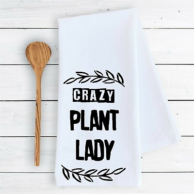 #ad Funny kitchen bathroom towels Crazy Plant Lady gift decor dish drying cloth $9.99