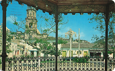 #ad Postcard Puerto Vallarta Jalisco Mexico Bandstand amp; Guadalupe Church at Zocalo $3.32