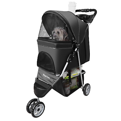 #ad Pet Strollers for Small Medium Dogs amp; Cats 3 Wheel Dog Stroller Folding Flexibl $110.55