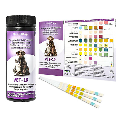 #ad Dog Urine Test Strips 10 Parameter Cat Vet Tests UTI Diabetes 50 Strips $15.25
