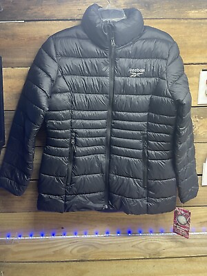 #ad Reebok Women#x27;s Glacier Shield Jacket Black Puffer NEW W Tag Sz L $39.96