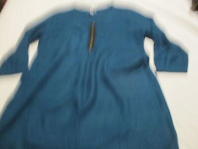 #ad Womens style amp; co. blue long sleeve shirt sz xl 100% acrylic $14.98
