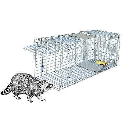#ad Rabbits Cat Raccoon Squirrel Cage 32#x27;#x27; Humane Live Animal Trap 1 Door Rodent $25.99