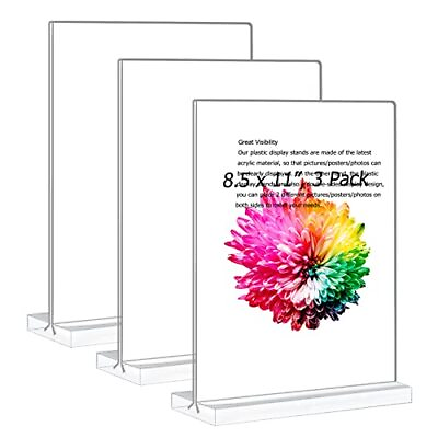 #ad Acrylic Sign Holder 8.5 X 11 Clear Sign Stand Plastic Display Stand Paper Displa $23.10