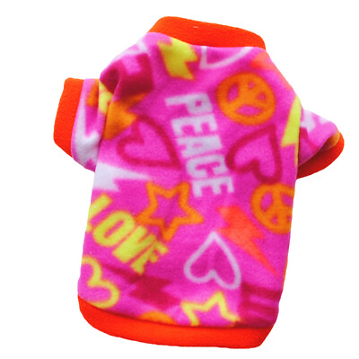 #ad Pet Dog Puppy Winter Soft Warm Heart Star Print Clothes Coat Costume Apparel 99 $8.51