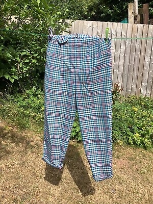 #ad Vintage Trousers Size Approx 10 Funky Checked Pockets GBP 18.00