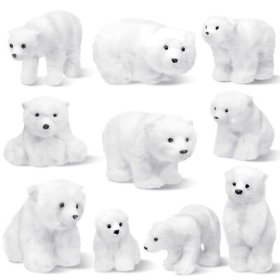 #ad Christmas Polar Bear Ornament White Plush Christmas Ornaments Rustic Cute Fur... $46.48