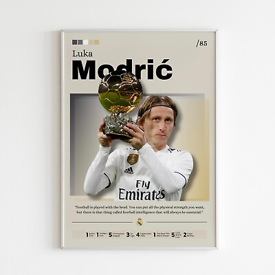 #ad Luka Modric poster Real Madrid print fan gift Football print Modric print art $62.91