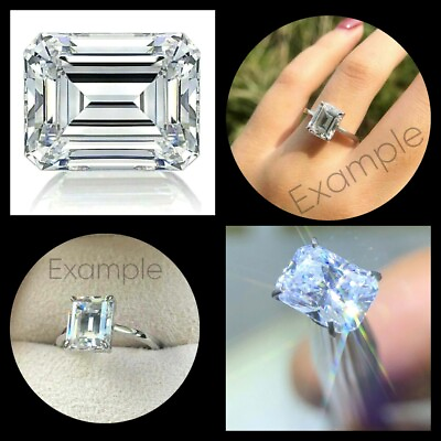 #ad 4.00 Ct Lab Grown Emerald Cut White Diamond VVS1 Clarity EGL Loose Gemstone UN $549.99