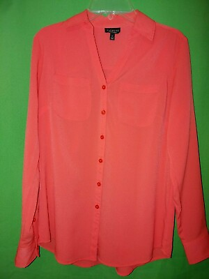 #ad 7076 TALBOTS sz Petite P pink button down blouse polyester Nantucket P $4.99