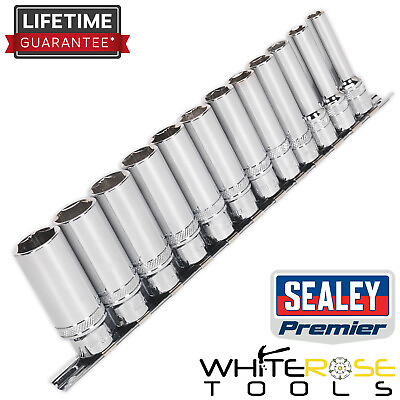 #ad Sealey Socket Set Deep Lock On 8 19mm Works on 85% Rounded Nuts 12pc 3 8quot; Drive GBP 32.25