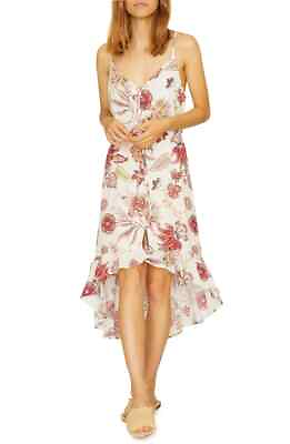 #ad Sanctuary Woman#x27;s NEW Sleeveless Hi Low Palm Spring Button Front Floral Dress M $79.00