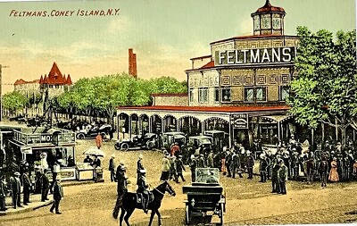 #ad 1911 Feltman#x27;s Hot Dogs Coney Island Brooklyn New York City NYC Post Card $30.36