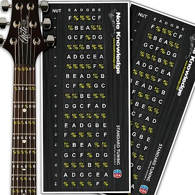 #ad Learn Guitar Note Placement with Fretboard Note Map Decals Stickers. 2 PACK $12.99