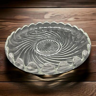 #ad Fostoria Glass COLONY Swirl Lily Bowl Float Vintage c1940s Centerpiece 10.5quot; $19.56
