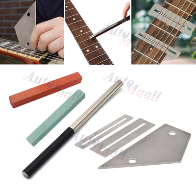 #ad Guitar Luthier Tool Kit File Fret Crowning Rocker Grinding Stone Protector Shim $13.59