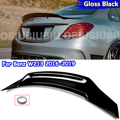 #ad R Style Rear Trunk Spoiler Wing For Benz W213 E300 E63 AMG 2016 2019 Gloss Black $88.68