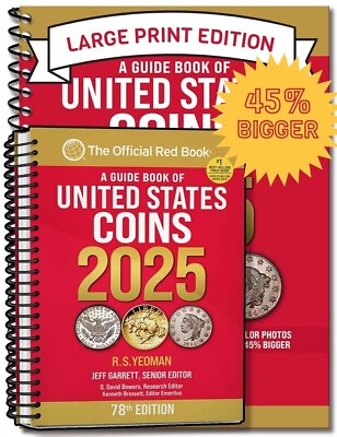 #ad A Guide Book of United States Coins quot;Red Bookquot; 2025 Large Print $29.95