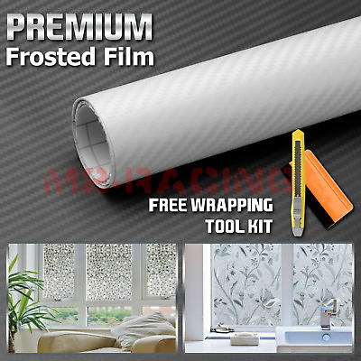 #ad 12quot;x60quot; Carbon Fiber Frosted Film Glass Home Bathroom Window Security Privacy $8.98