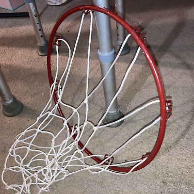 #ad 12” Diameter Metal Basket Ball Rim With Net New $25.00