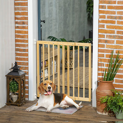 #ad Wooden Pet Gate Dog Gate for Stairs Doorways Fits Openings 23.75quot; 40.25quot; Wide $62.23