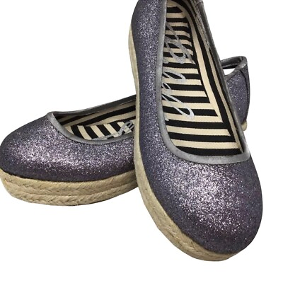 #ad Rebels Funky Ballet Espadrille Lavender Glitter Slip On Women#x27;s Shoe Sz 7 $19.99