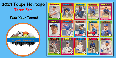 #ad 2024 Topps Heritage Baseball BASE TEAM SETS Pick Your Team Set $4.59
