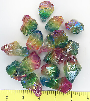 #ad QUARTZ Colorful Rainbow Crystals large amazing rainbow aura crystals 1 2 lb. $32.00
