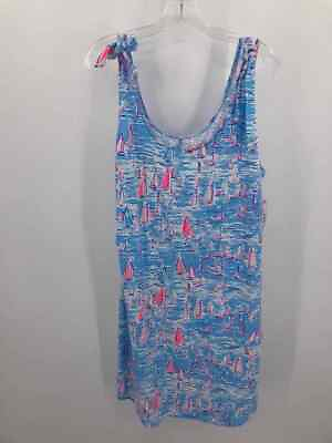 #ad Pre Owned Lilly Pulitzer Blue Size Large Knee Length Sleeveless Dress $45.59