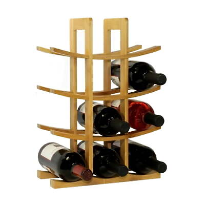 #ad 12 Bottle Bamboo Wine Rack $14.18