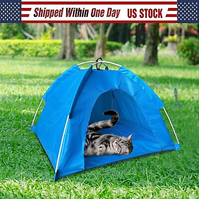 #ad Portable Foldable Cute Pet Dogs Tent Outdoor Indoor For Kitten Cat Small Nest $13.99