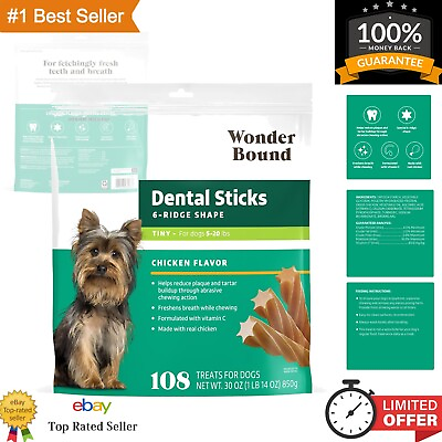 #ad Amazon Brand Dog Dental Sticks Chicken Flavor Tiny 108 Count 1.88 Pound... $19.99